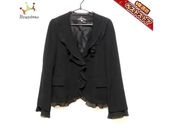 ノコオーノ NOKO OHNO ジャケット サイズ42 L 黒 レディース シワ加工 