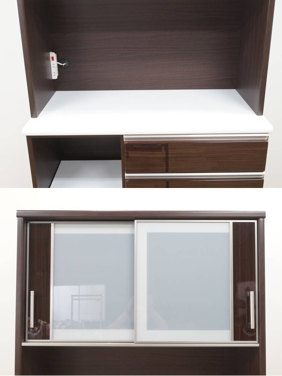 期間限定金額 【ニトリ】キッチンボード ポスティア 100KBDBR 食器棚