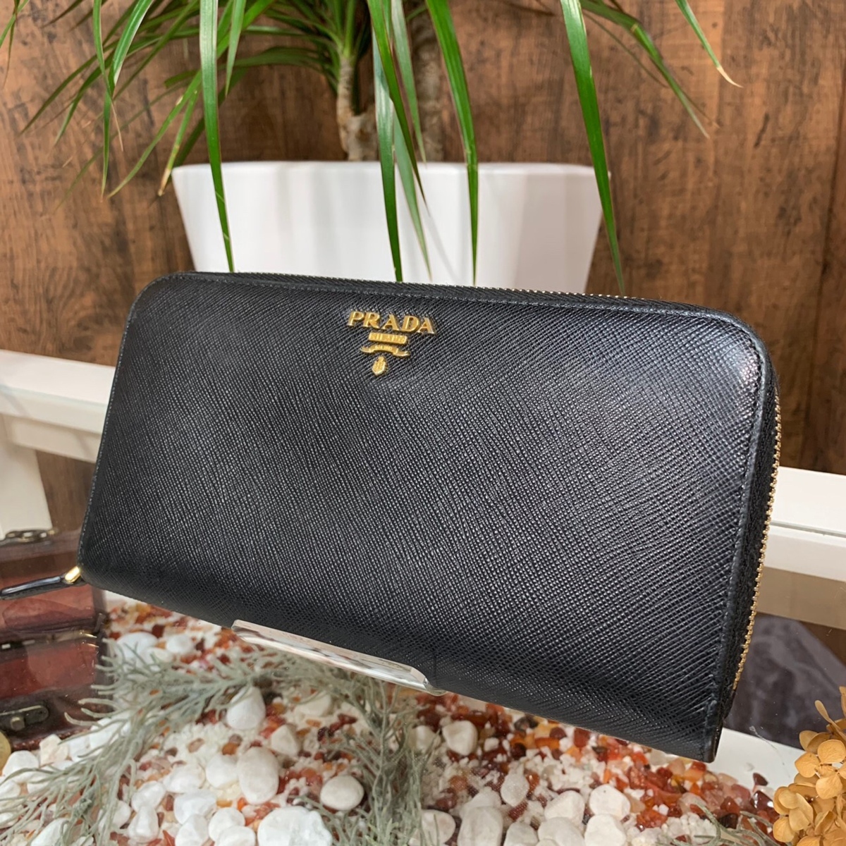PRADA プラダ 長財布 サフィアーノ ブラック レザー PRADA 長財布 