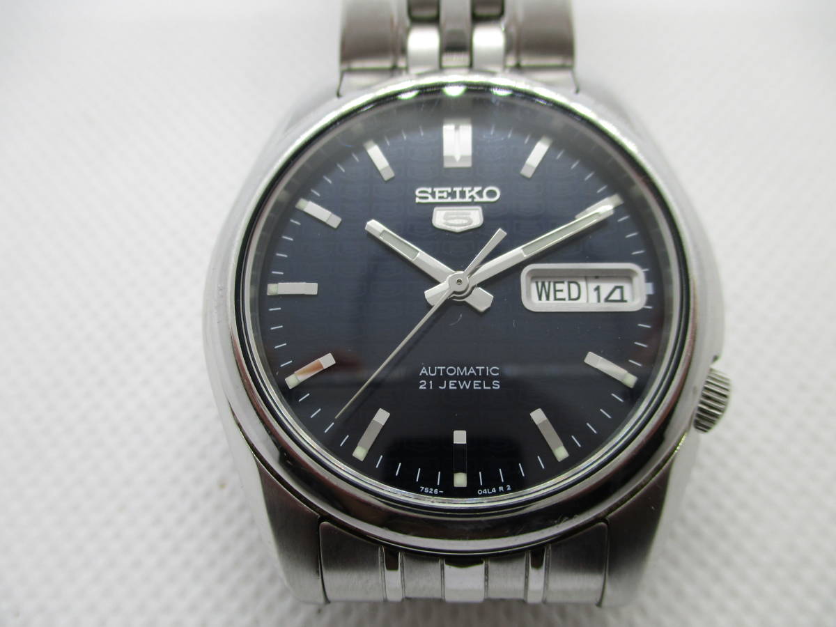 セイコー SEIKO 腕時計 セイコー5 7S26-01V0 ブラック文字盤 黒 夜光 