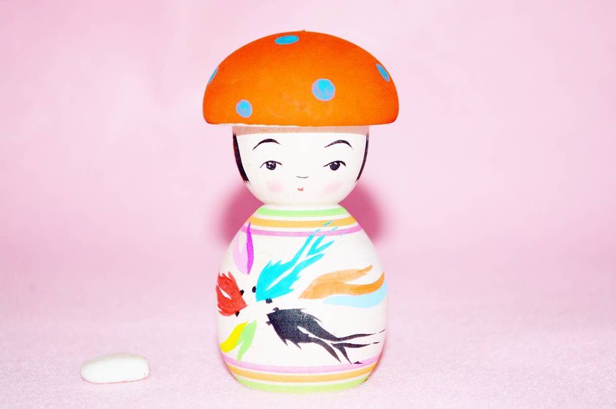 吉田多加志作、創作こけし、(花かすみ) 吉田多加志作、創作こけし、(花かすみ) 吉田多加志作、創作こけし、(花