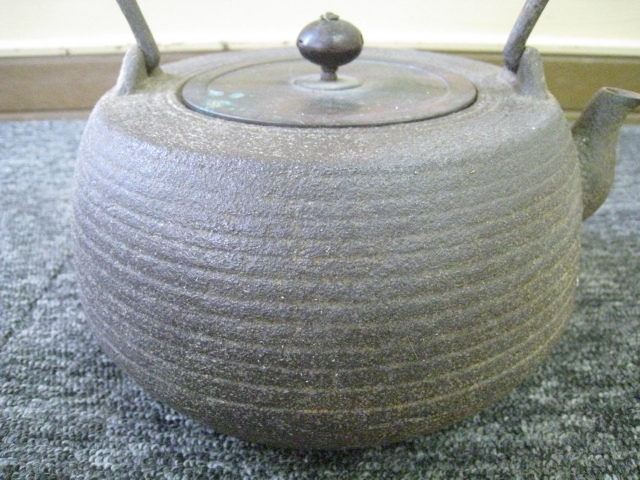 鉄瓶 茶道具 煎茶道具 湯沸 急須 在銘 銅蓋 造 時代物 龍文堂 金属 -