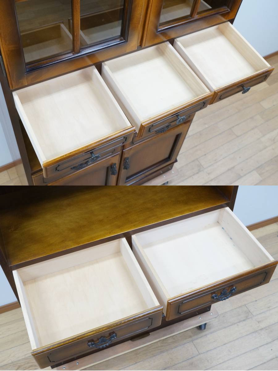 karimoku/カリモク】コロニアル 食器棚 カップボード 家具 約幅89cm