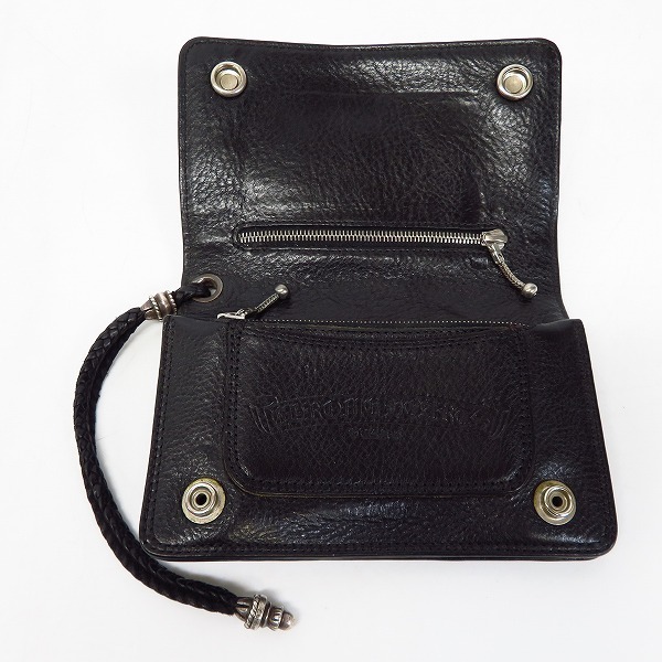クロムハーツ 2ZIP/2ジップ フローラルボタンレザーウォレット財布