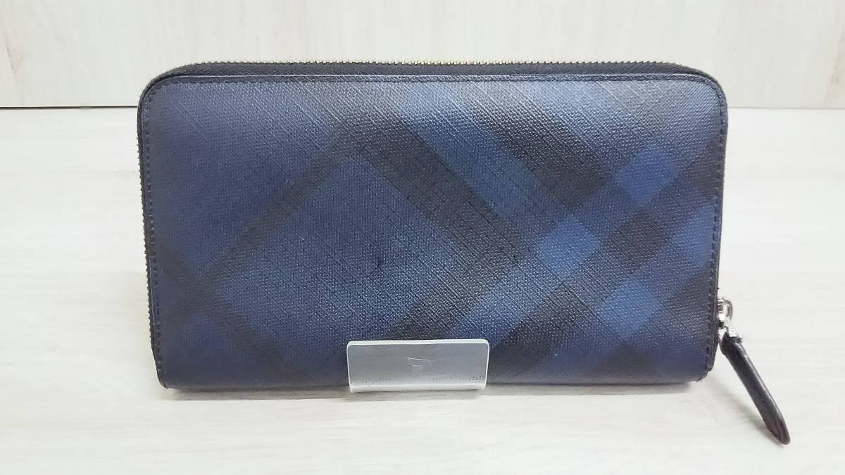 長財布 BURBERRY バーバリー ネイビー メンズ - ブランド BURBERRY