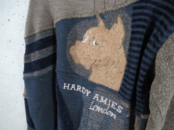 F7180b14◆豪華刺繍◆HARDY AMIES ハーディエイミス ハイネック ウールニットセーター 3/ゴルフ/トラッド/メンズ/男性/紳士