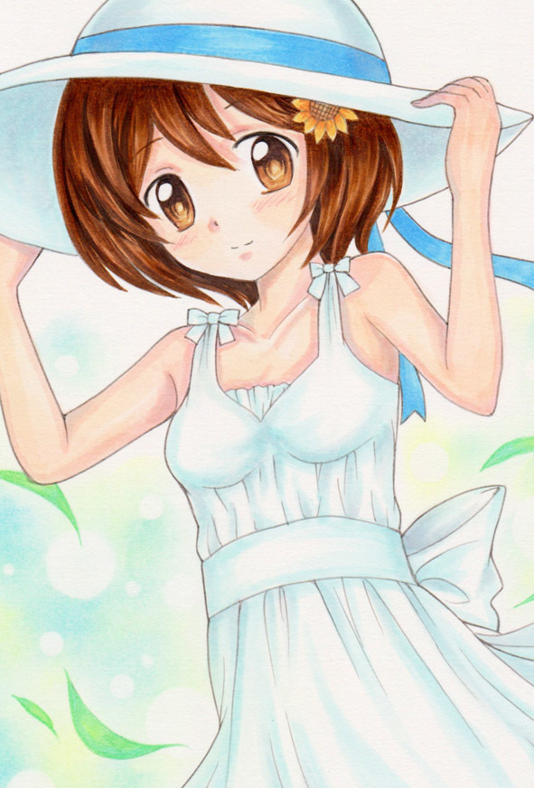 手描きイラスト 蒼井結衣 白ワンピ 12歳 手描きイラスト 売買されたオークション情報 Yahooの商品情報をアーカイブ公開 オークファン Aucfan Com