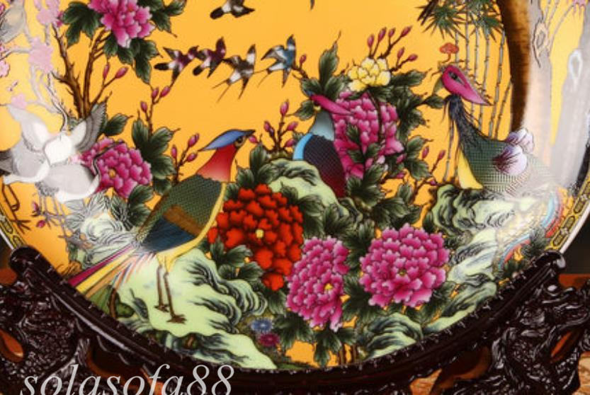 景徳鎮 陶磁器 琺瑯彩六稜花鳥賞瓶 装飾品 現代工芸品