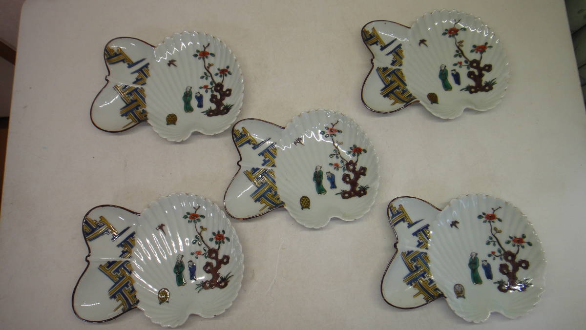 格安，低価 桐 古九谷 色絵 葉皿 五枚(皿)｜売買されたオークション情報、yahooの商品情報をアーカイブ公開 - オークファン 九谷