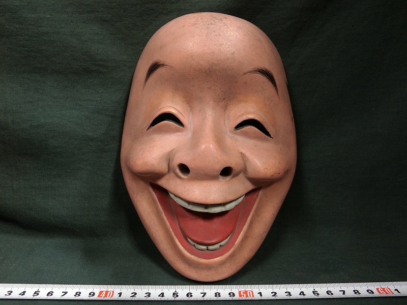 神楽面 能面師 羽生光長 狂言 名人 Yahoo!オークション 狂言面 彩色古作 -