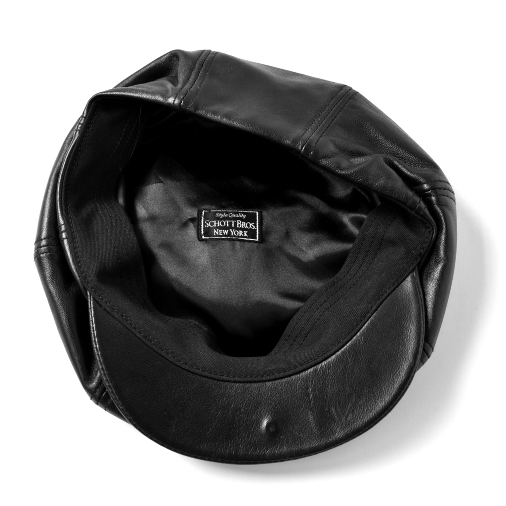 SCHOTT BROS ショット ラムレザー キャスケット 黒 USA製 羊革 size.L