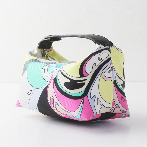 EMILIO PUCCI エミリオプッチ レザー ハンドル ポーチ/マルチカラー 