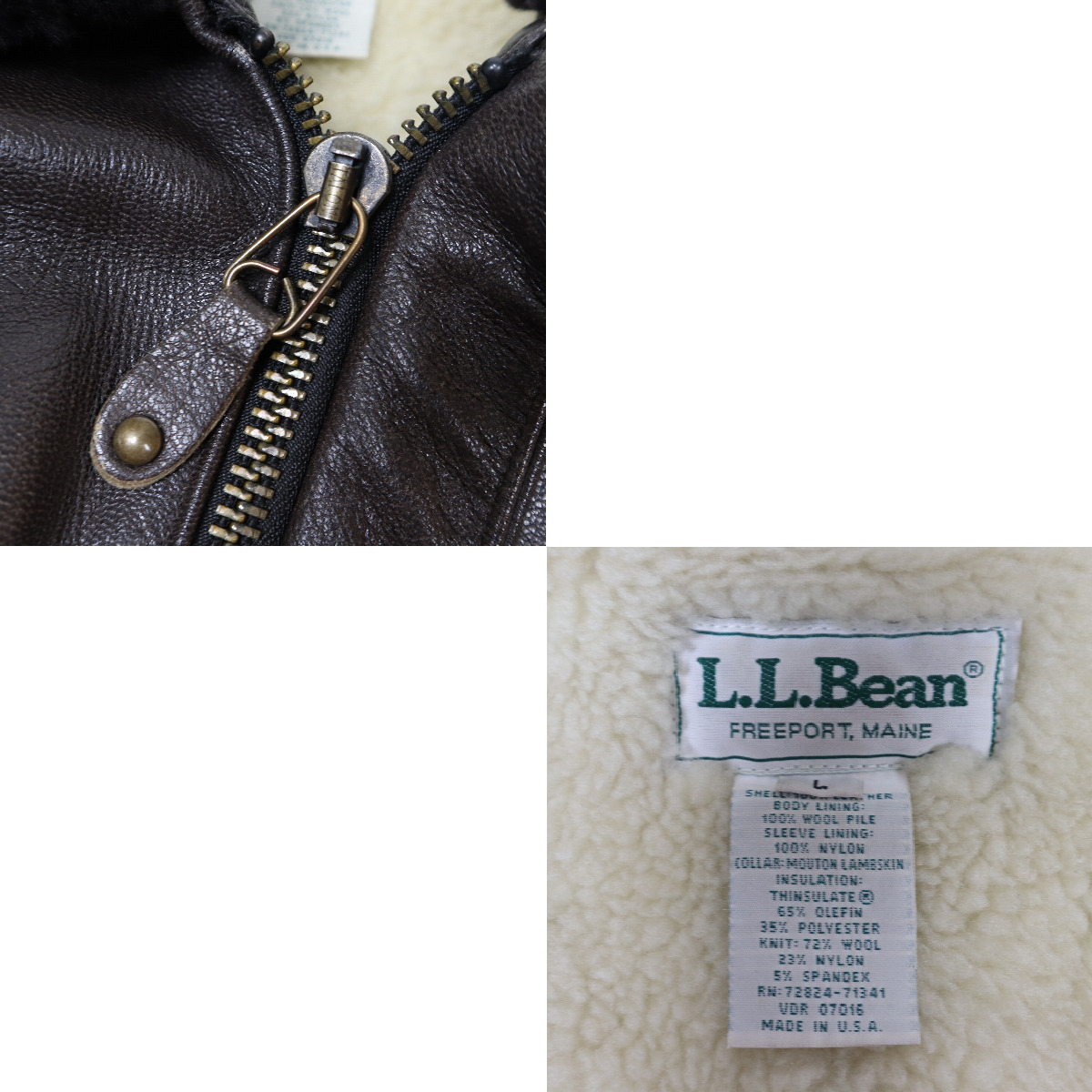 vintage ll bean レザージャケット シングル アメリカ製 80年代