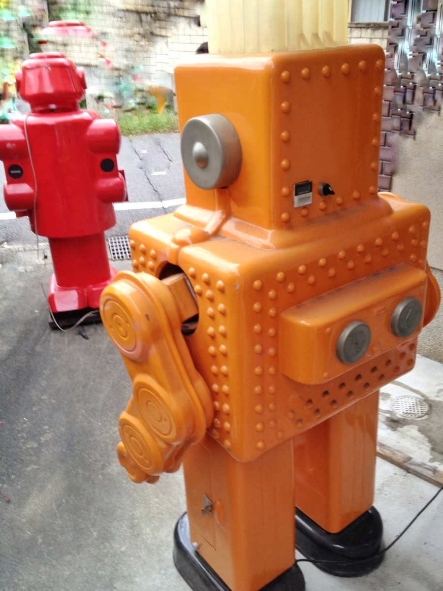 等身大　綿菓子ロボット　販促　店頭ディスプレイ　ブリキ　ビンテージ　robot 巨大　