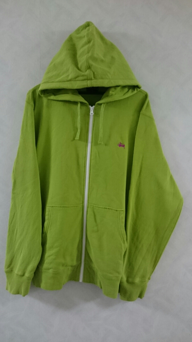 パーカー ワンポイント STUSSY☆ステューシー☆ジップアップ L
