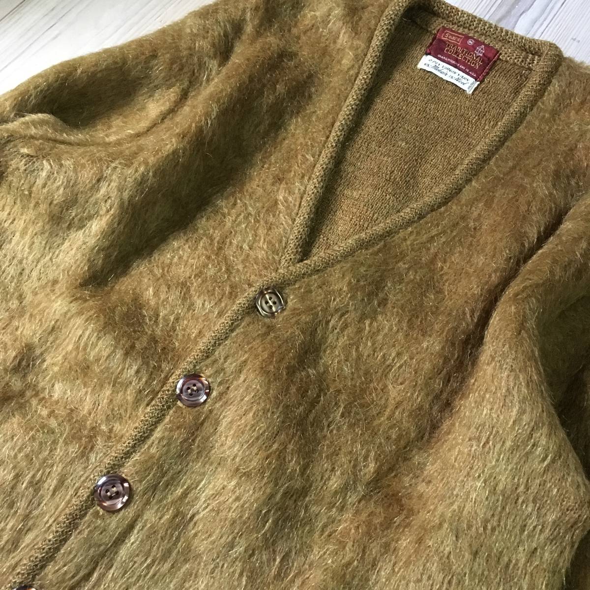 毛足長 /状態良好】60s sears ヴィンテージ モヘア カーディガン 