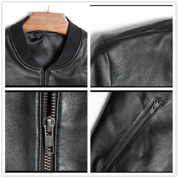 イズXL レザーコート メンズ 本革 ラム革 レザージャケット 本革製 羊革 ビジネスコート ライダースジャケット MA-1 Gジャン_4