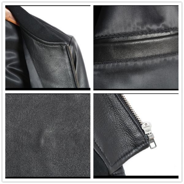 イズXL レザーコート メンズ 本革 ラム革 レザージャケット 本革製 羊革 ビジネスコート ライダースジャケット MA-1 Gジャン_6