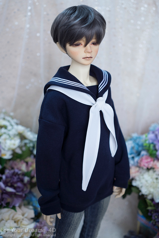 【 4D 】SD17少年用 セーラー服：ベイリーフ (紺)_2