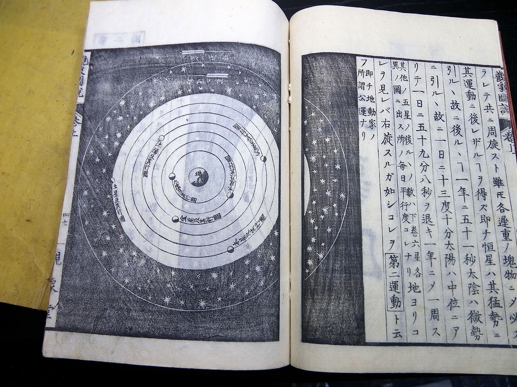 ★W03和本江戸文政11年（1828）版蘭学西洋科学「理学入式遠西観象図説」2冊/吉雄南皐/草野養準/古書古文書/木版摺り/物理/天文_7