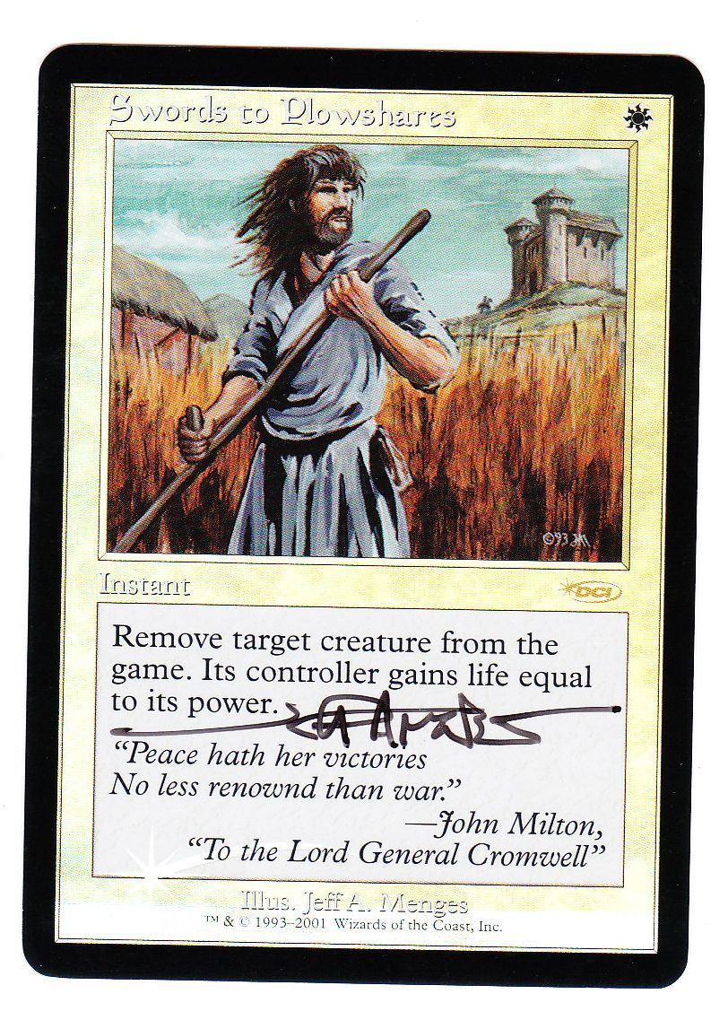 超激得，正規品 Foil Promo DCI 剣を鍬に 英語 サイン その２(アーティファクト)｜売買されたオークション情報、yahooの商品情報をアーカイブ公開 - オークファン ノーマルカード