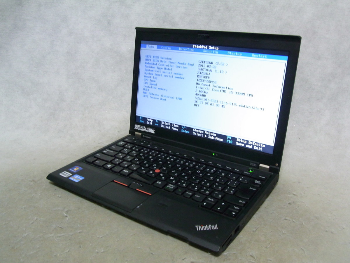 B15034 Lenovo ThinkPad X230 23252UJ / Core i5-3320M 4GB ジャンク 