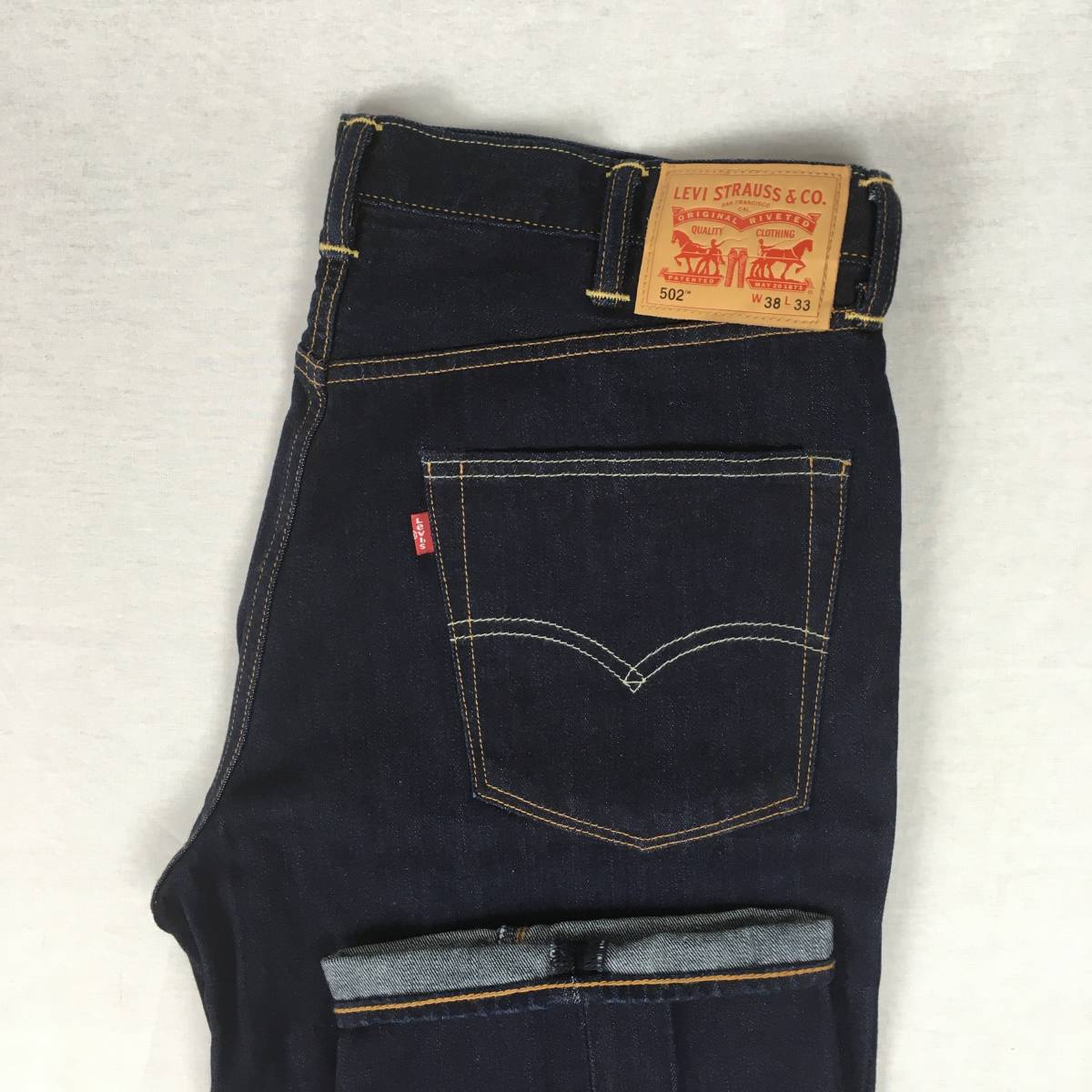 【美品】Levi's リーバイス 502 00502-0254 デニム パンツ ジーンズ W38 L33 ジップフライ 濃紺 皮パッチ
