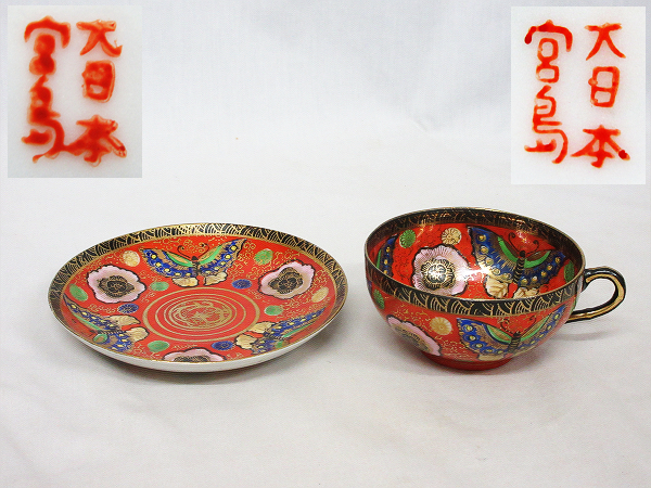 最安値，HOT ひょうたん 大日本宮島 花蝶図金彩のカップ＆ソーサー(オールドノリタケ)｜売買されたオークション情報、yahooの商品情報をアーカイブ公開 - オークファン オールドノリタケ