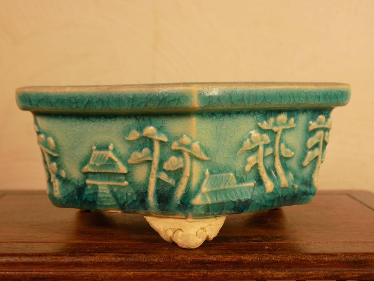 山秋造 盆栽鉢 - 長辺 常滑 中型 松泉焼 | 中古盆栽鉢 公式通販 常滑鉢
