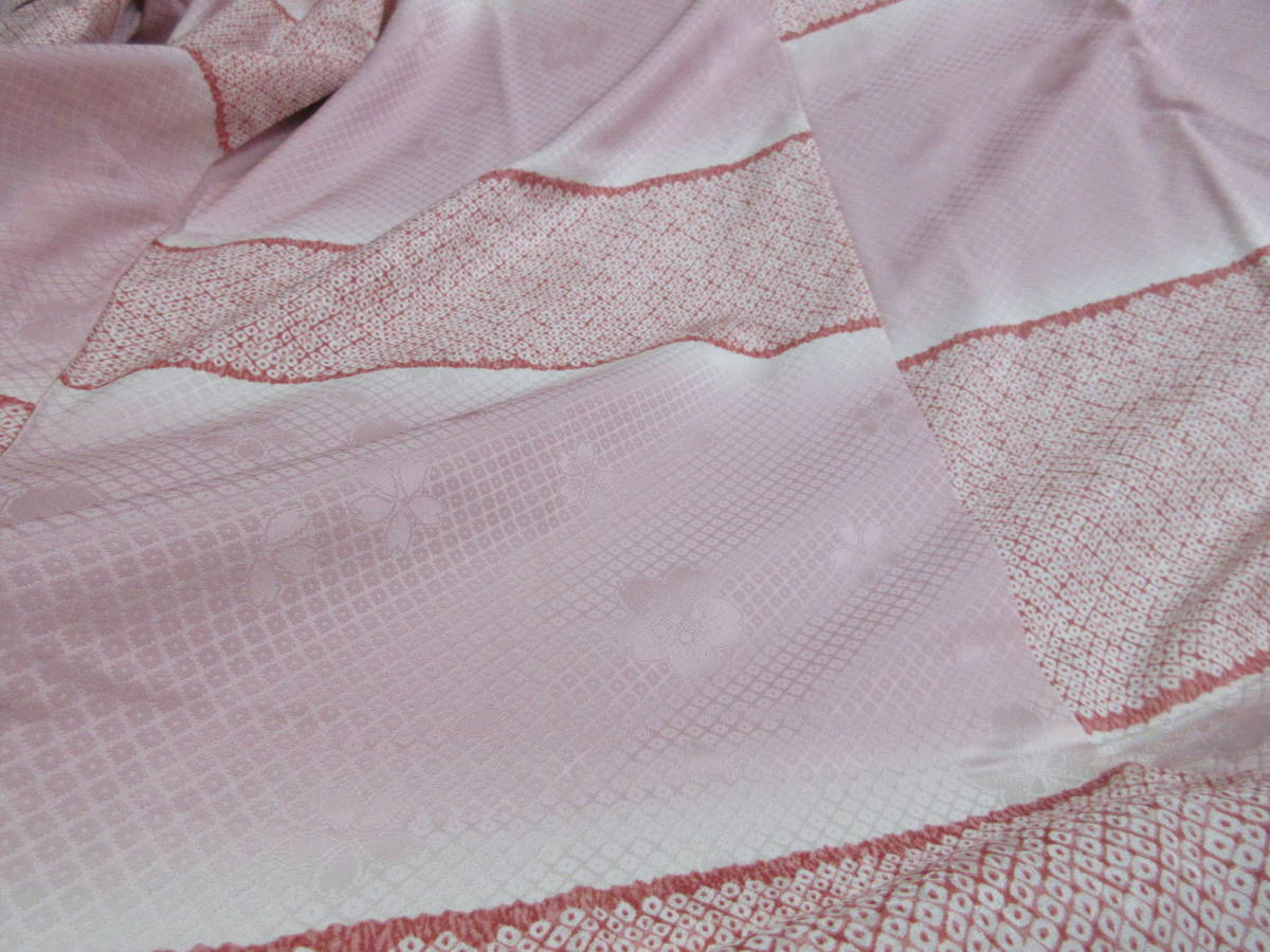 ｍ４６１ 総しつけ付き 未使用状態 高級 お誂え品 正絹 長襦袢 淡い紫小豆色 鹿の子暈し地 桜花地紋 大サイズ ❁tomihisa❁新品 単衣 着物 くのえこう 極上 メルカリ