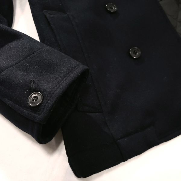 新品ニコルクラブフォーメンＮＩＣＯＬＥ　中綿メルトンピーコートＭ紺JK2024／断熱素材 NICOLE CLUB FOR ニコルの通販 pコート ダウン・中綿