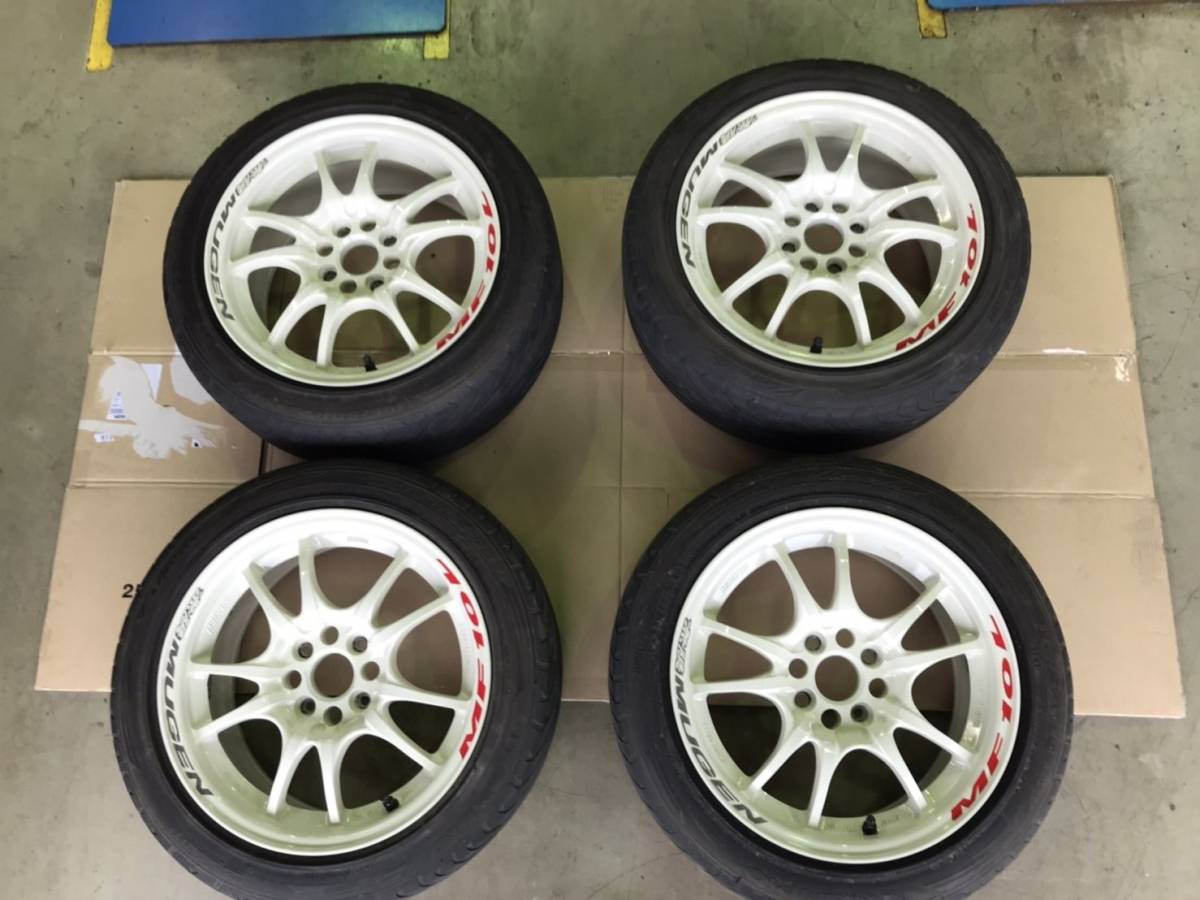 無限 MF10L 15-7.0J +40 100/4H 中古 4本セット 酷い傷無し タイヤ付 