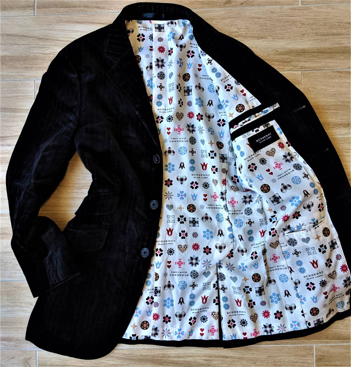 美品】バーバリー ブラックレーベル 裏地 モノグラム柄ジャケット(S  