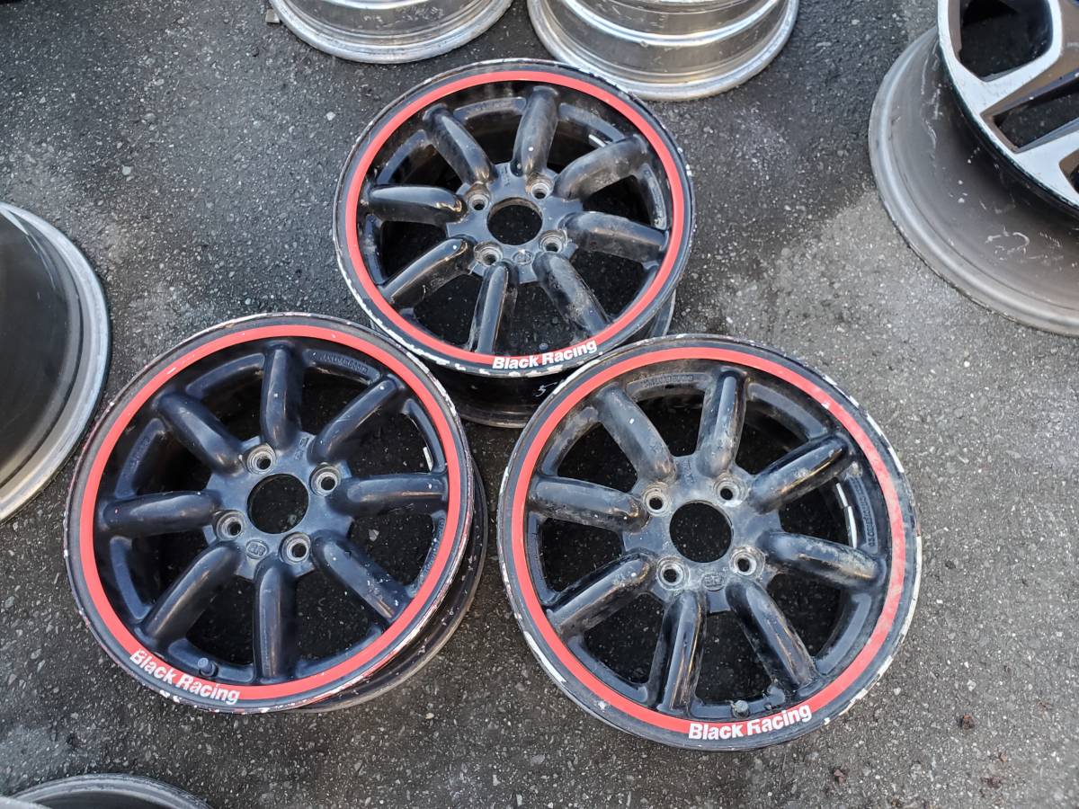 9259】ブラックレーシング 14インチ 6J ＋40 PCD100 ホイール3本