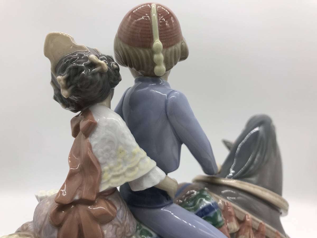 5398】美品 リヤドロ LLADORO 少年少女の行進 1489 馬に乗る少年と少女