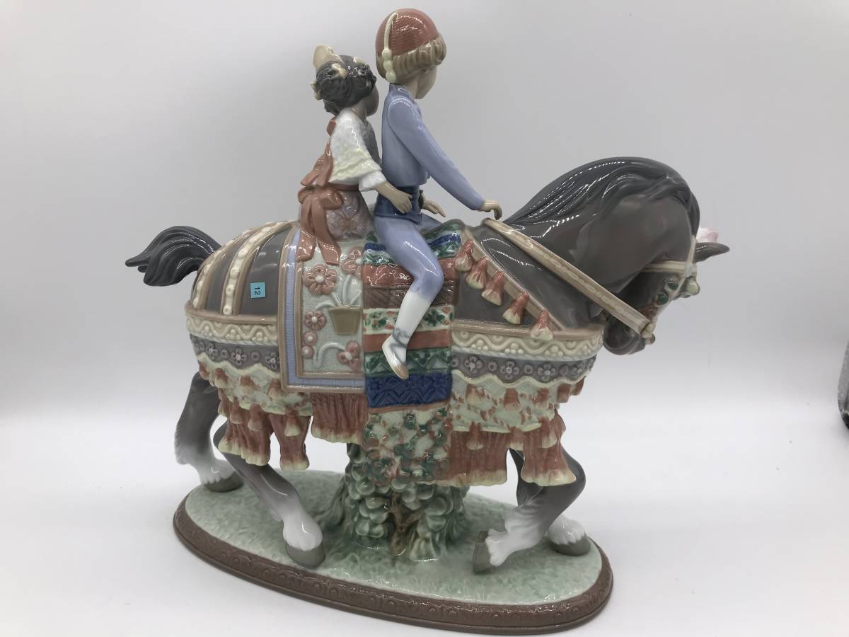 5398】美品 リヤドロ LLADORO 少年少女の行進 1489 馬に乗る少年と少女