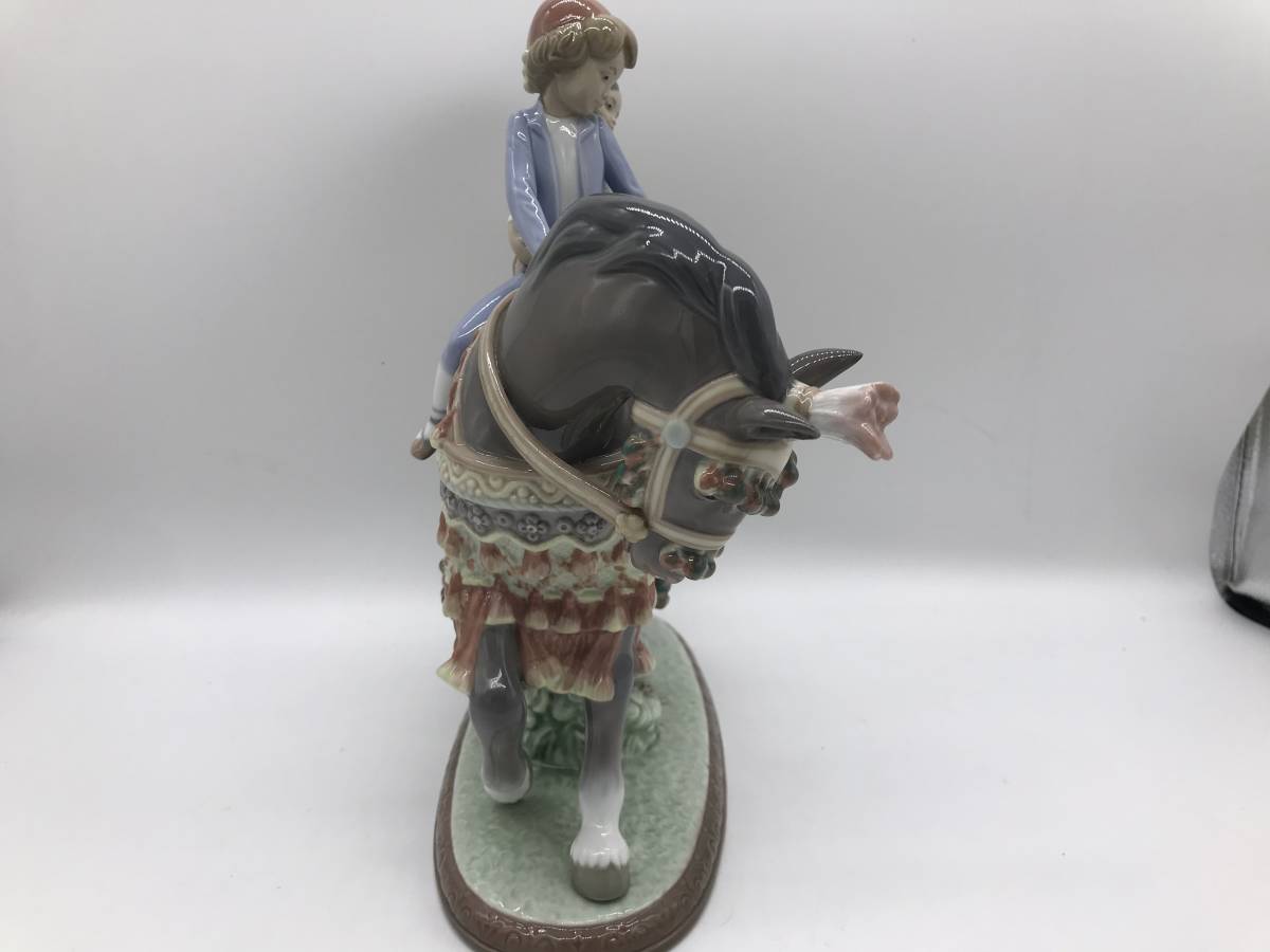 5398】美品 リヤドロ LLADORO 少年少女の行進 1489 馬に乗る少年と少女