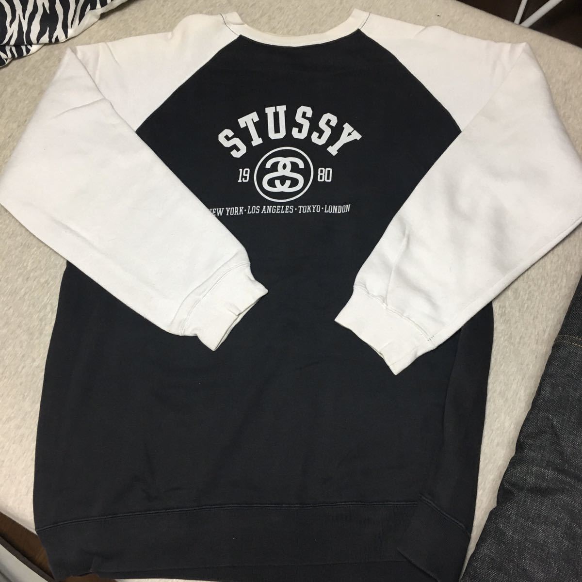 STUSSY シャネルロゴ スウェット ステューシー 90s 黒 古着 ジップ 