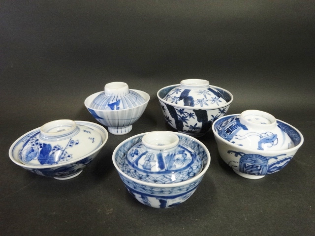 古伊万里 (有)新原美術 染付 蓋茶碗⁄Covered 蓋茶碗 bowl 2026年