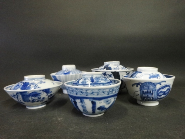 古伊万里 (有)新原美術 染付 蓋茶碗⁄Covered 蓋茶碗 bowl 2026年