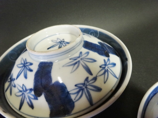 古伊万里 (有)新原美術 染付 蓋茶碗⁄Covered 蓋茶碗 bowl 2026年