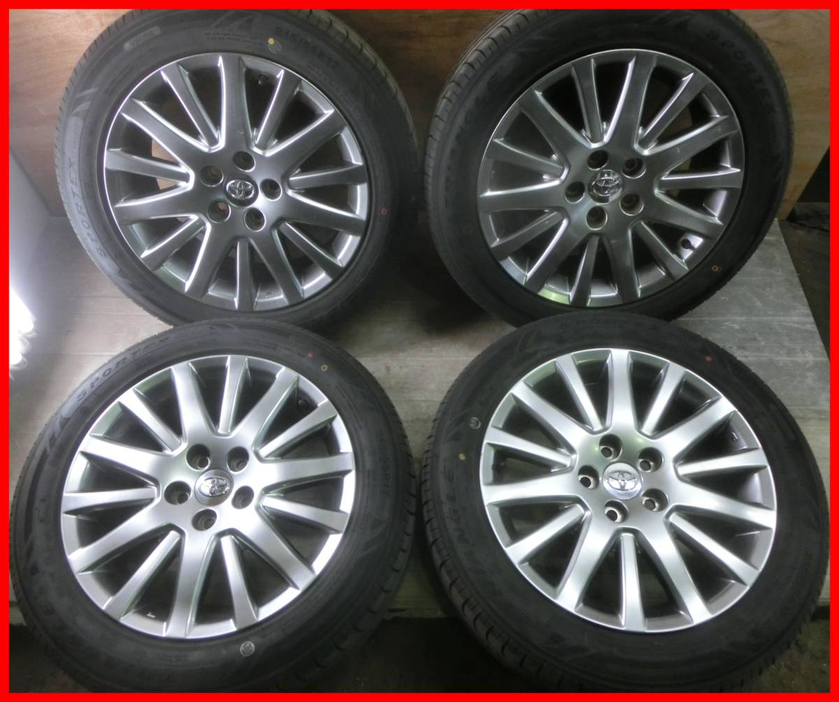 H2196) TOYOTA 18マジェスタ 17×7JJ+45 純正ホイール 215/55R17インチ 