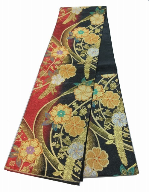 超激得，定番 cherry q6188hl 卒服セール 当店一押し 振袖用袋帯 正絹 袋帯 黒ｘ赤系ｘ金 /正絹(仕立て上がり)｜売買されたオークション情報、yahooの商品情報をアーカイブ公開 - オークファン 仕立て上がり