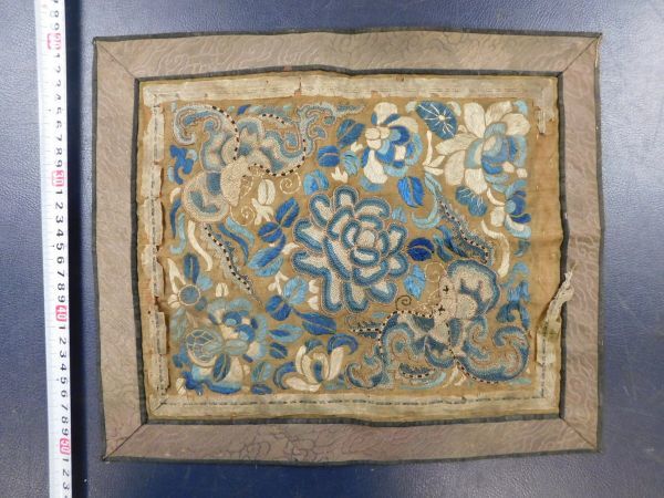 PG045「支那古裂」1点 破れ 染み 中国美術 中国古玩 刺繍 繍片 時代物
