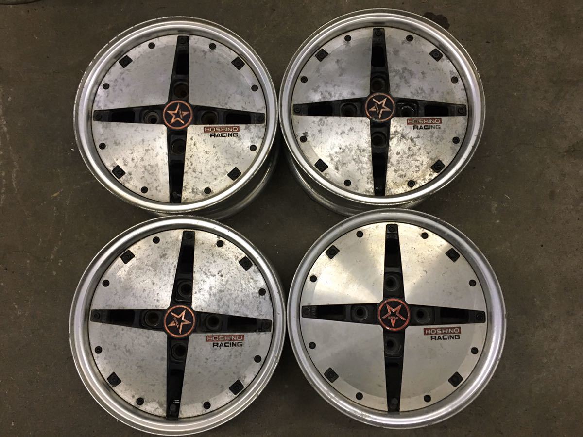 ホシノインパル 14インチ 114.3 4h 旧車【ホシノ レ-シング】レア 中古 アルミホイール【14X6J+33 PCD