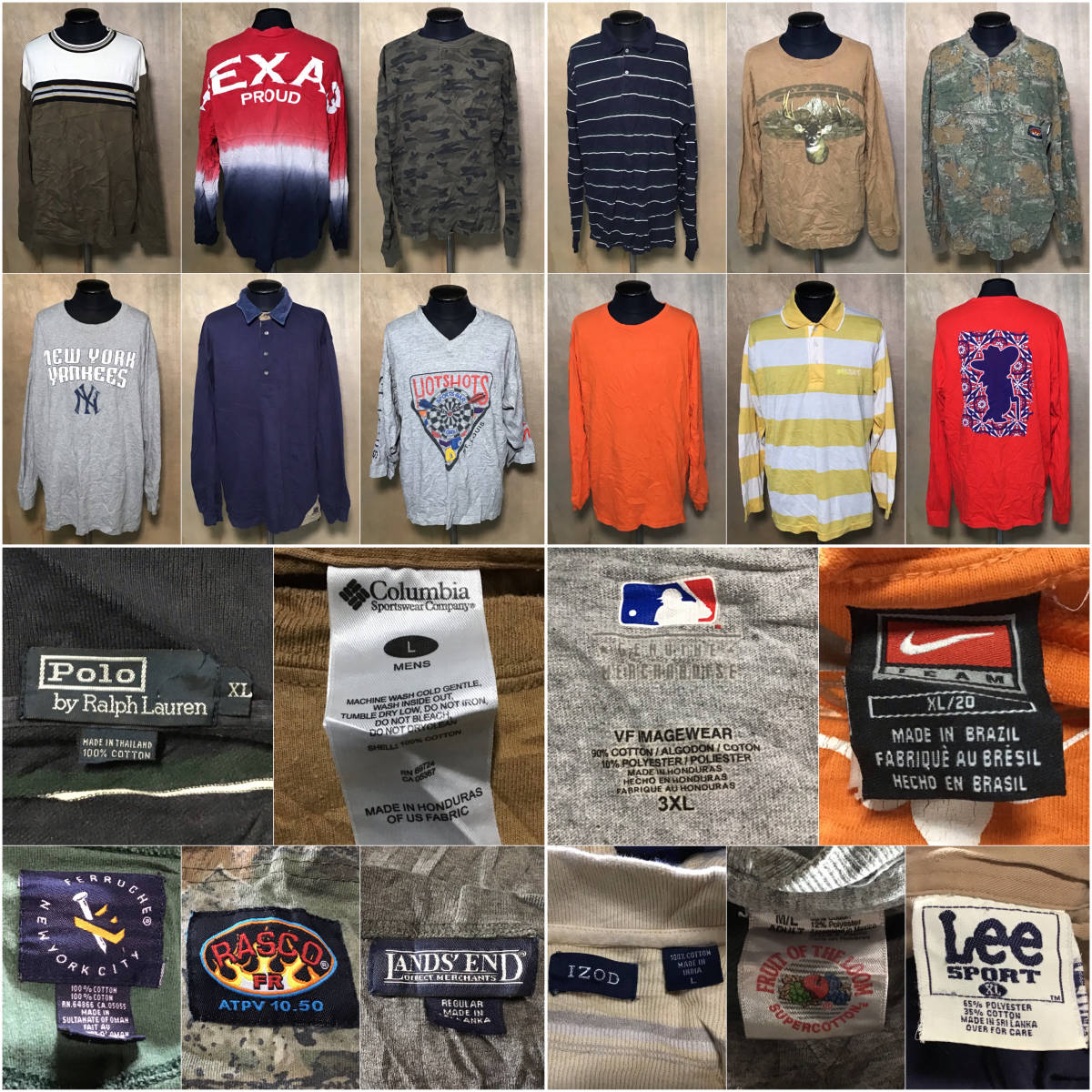 Yahoo!オークション T588☆A品状態良好☆ 「古着 仕入れ ロンTミックス 