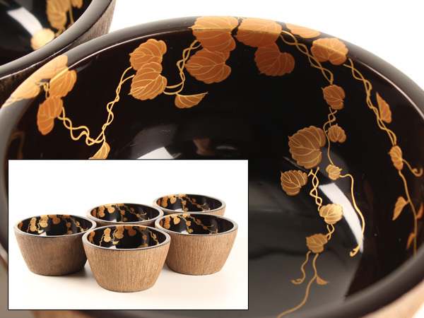 古竹彫 山水家屋人物文 茶合 箱付 】 煎茶道具 竹工芸 茶器 茶量 仙媒