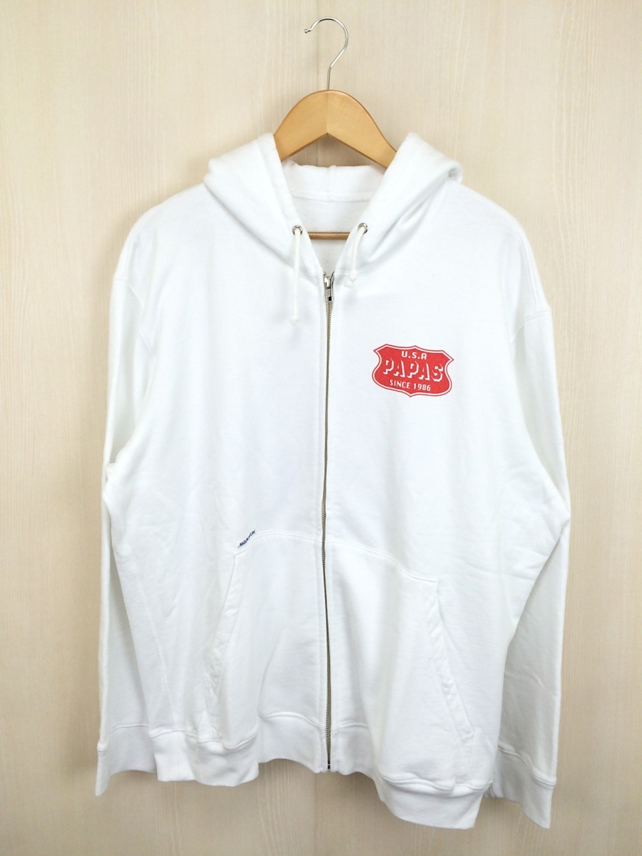 2026，新作登場 Papas ジップパーカー/LL/コットン/WHT(XLサイズ以上)｜売買されたオークション情報、yahooの商品情報をアーカイブ公開 - オークファン XLサイズ以上