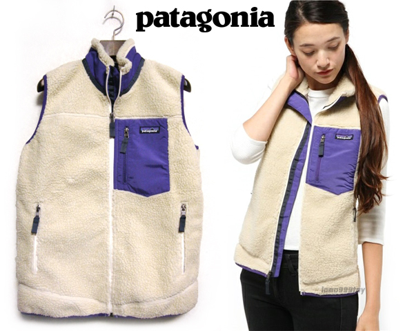 定番人気，限定SALE 定価2万 patagoniaウィメンズ レトロXベストXS S ナチュラル紫ベージュRetroボア フリース レディース パイルWsクラシック布タグ山ロゴ(女性用)｜売買されたオークション情報、yahooの商品情報を 女性用