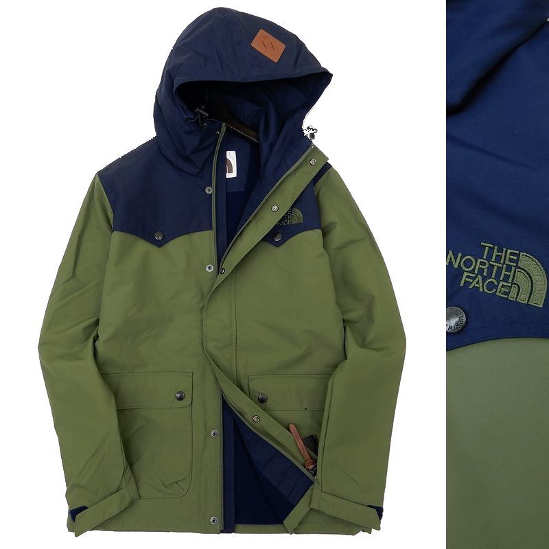 定番，豊富な THE NORTH FACE ノースフェイス 撥水&times;撥油 テフロン加工 UPF40+ 裏起毛 ナイロン マウンテンパーカー ジャケット 緑紺 90 097 i0216_04(Sサイズ以下)｜売買されたオークション情報、yahooの商品情報 男性用